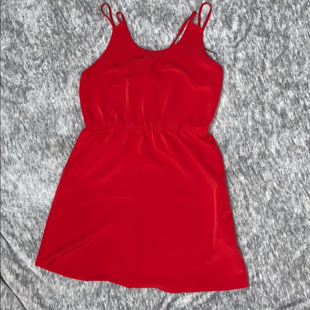 Strappy red dress